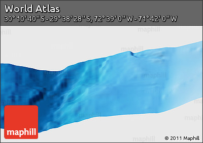 Shaded Relief Panoramic Map of the Area around 29° 54' 34" S, 72° 10' 30" W
