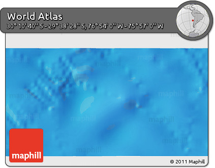 Physical 3D Map of the Area around 29° 54' 34" S, 76° 25' 30" W