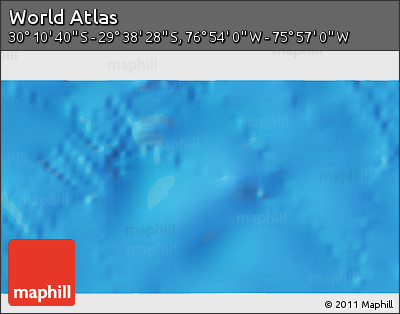 Physical 3D Map of the Area around 29° 54' 34" S, 76° 25' 30" W