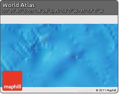 Physical 3D Map of the Area around 29° 54' 34" S, 76° 25' 30" W