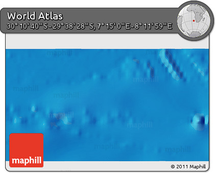 Physical 3D Map of the Area around 29° 54' 34" S, 7° 43' 29" E