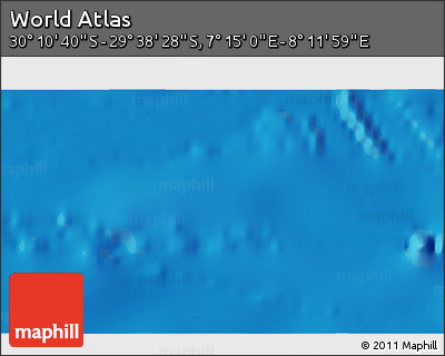 Physical 3D Map of the Area around 29° 54' 34" S, 7° 43' 29" E