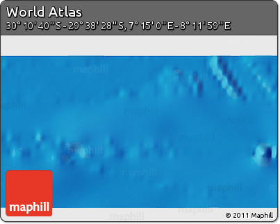 Physical 3D Map of the Area around 29° 54' 34" S, 7° 43' 29" E