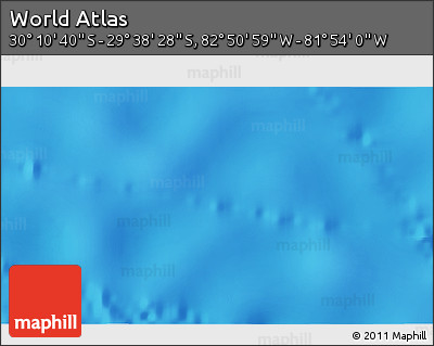 Shaded Relief 3D Map of the Area around 29° 54' 34" S, 82° 22' 30" W