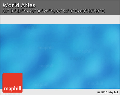 Physical 3D Map of the Area around 29° 54' 34" S, 83° 22' 30" E