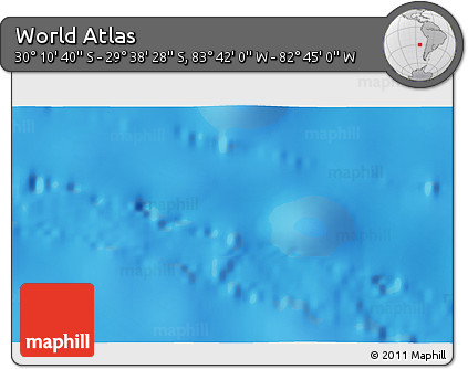 Shaded Relief 3D Map of the Area around 29° 54' 34" S, 83° 13' 29" W