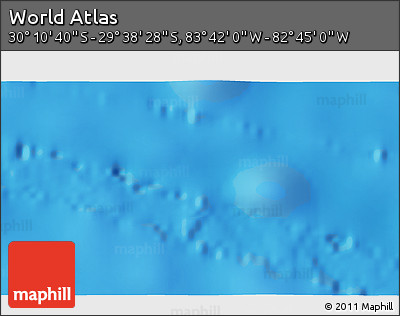 Shaded Relief 3D Map of the Area around 29° 54' 34" S, 83° 13' 29" W
