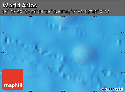 Physical Map of the Area around 29° 54' 34" S, 83° 13' 29" W
