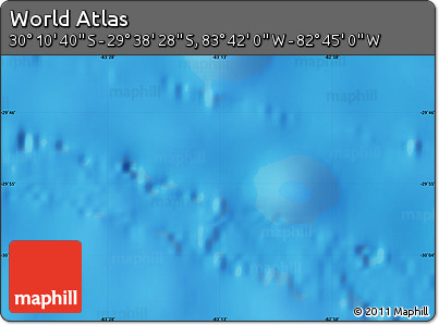 Physical Map of the Area around 29° 54' 34" S, 83° 13' 29" W
