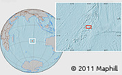Gray Location Map of the area around 29° 54' 34" S, 86° 46' 30" E, hill shading