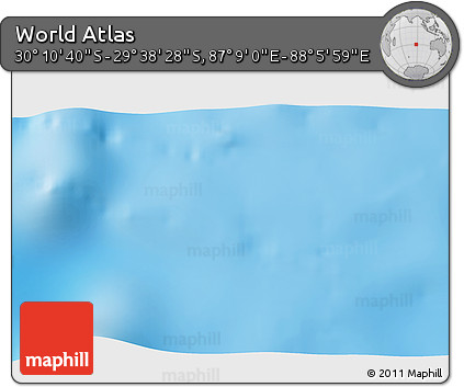 Physical 3D Map of the Area around 29° 54' 34" S, 87° 37' 30" E