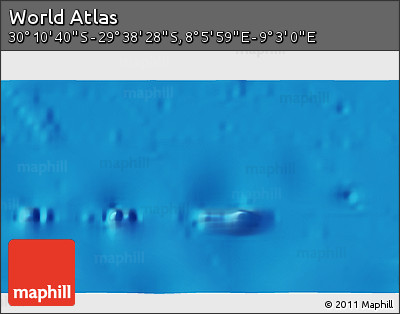 Physical 3D Map of the Area around 29° 54' 34" S, 8° 34' 29" E