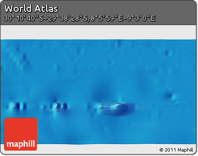 Physical 3D Map of the Area around 29° 54' 34" S, 8° 34' 29" E
