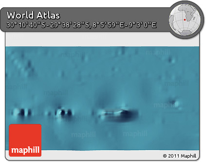 Satellite 3D Map of the Area around 29° 54' 34" S, 8° 34' 29" E
