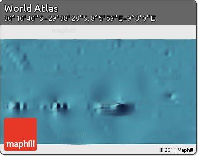Satellite 3D Map of the Area around 29° 54' 34" S, 8° 34' 29" E