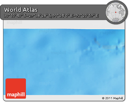 Physical 3D Map of the Area around 29° 54' 34" S, 91° 52' 30" E