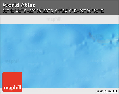 Physical 3D Map of the Area around 29° 54' 34" S, 91° 52' 30" E