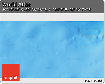 Physical 3D Map of the Area around 29° 54' 34" S, 91° 52' 30" E