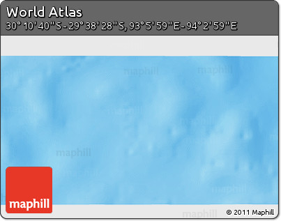 Shaded Relief 3D Map of the Area around 29° 54' 34" S, 93° 34' 29" E