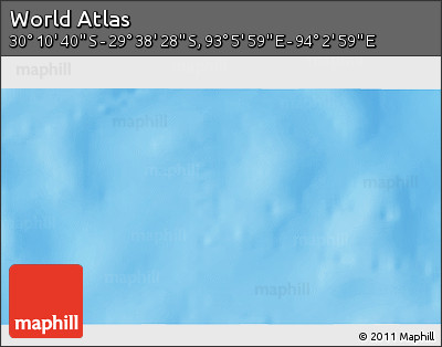 Shaded Relief 3D Map of the Area around 29° 54' 34" S, 93° 34' 29" E