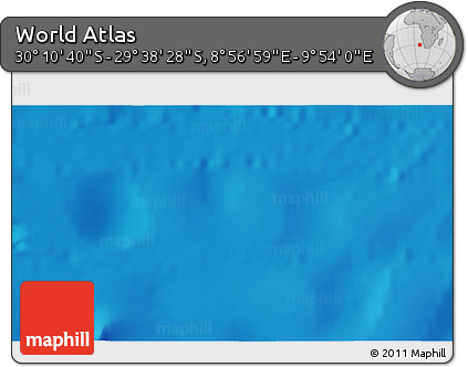 Physical 3D Map of the Area around 29° 54' 34" S, 9° 25' 30" E