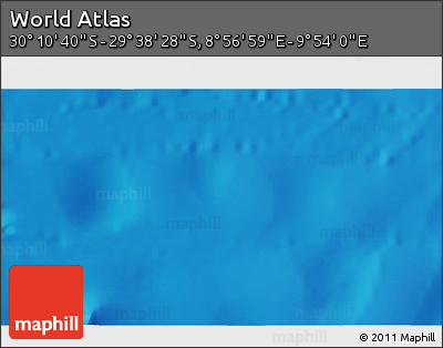Physical 3D Map of the Area around 29° 54' 34" S, 9° 25' 30" E