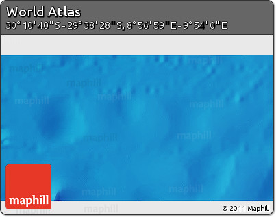 Physical 3D Map of the Area around 29° 54' 34" S, 9° 25' 30" E