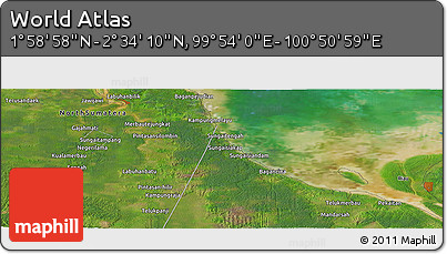 Satellite Panoramic Map of the Area around 2° 16' 34" N, 100° 22' 30" E