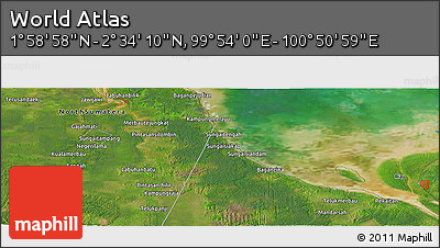Satellite Panoramic Map of the Area around 2° 16' 34" N, 100° 22' 30" E