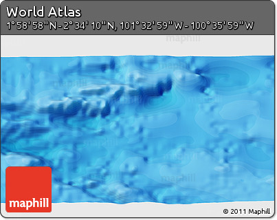 Political 3D Map of the Area around 2° 16' 34" N, 101° 4' 29" W