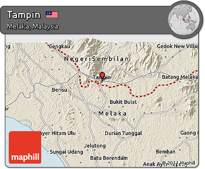 Shaded Relief 3D Map of Tampin