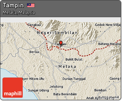 Shaded Relief 3D Map of Tampin