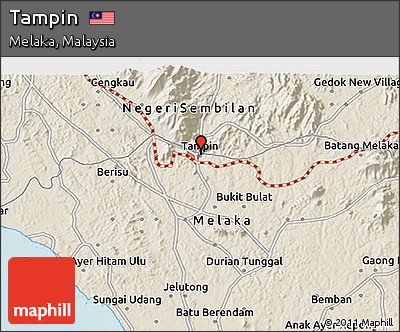 Shaded Relief 3D Map of Tampin