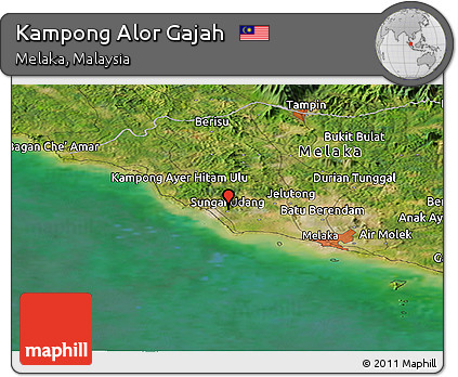 Satellite Panoramic Map of Kampong Alor Gajah