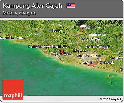 Satellite Panoramic Map of Kampong Alor Gajah