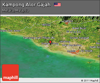Satellite Panoramic Map of Kampong Alor Gajah