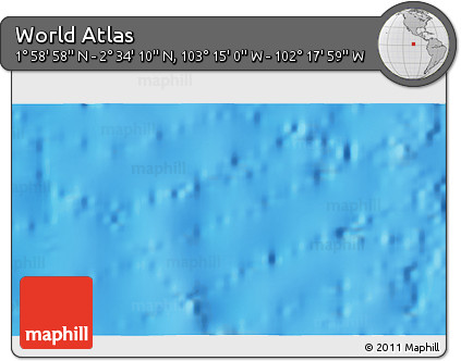 Physical 3D Map of the Area around 2° 16' 34" N, 102° 46' 30" W