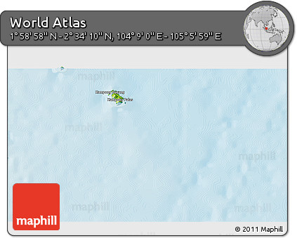 Physical 3D Map of the Area around 2° 16' 34" N, 104° 37' 30" E