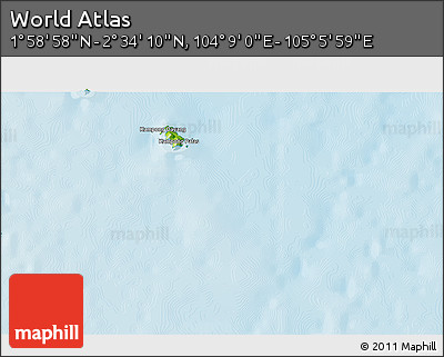 Physical 3D Map of the Area around 2° 16' 34" N, 104° 37' 30" E