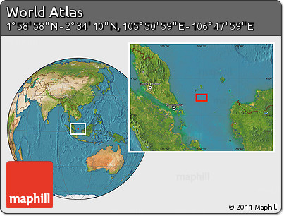 Satellite Location Map of the Area around 2° 16' 34" N, 106° 19' 29" E