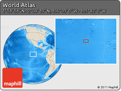 Shaded Relief Location Map of the Area around 2° 16' 34" N, 106° 10' 30" W