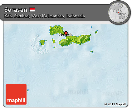 Physical 3D Map of Serasan