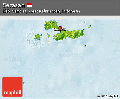Physical 3D Map of Serasan