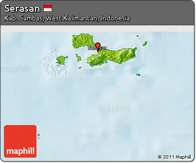 Physical 3D Map of Serasan