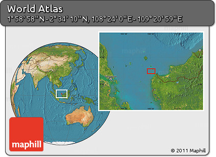 Satellite Location Map of the Area around 2° 16' 34" N, 108° 52' 30" E