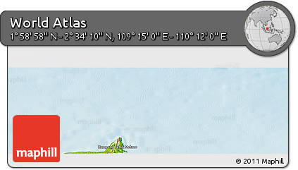 Physical Panoramic Map of the Area around 2° 16' 34" N, 109° 43' 29" E