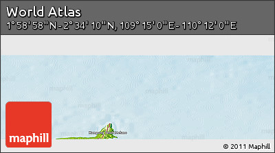 Physical Panoramic Map of the Area around 2° 16' 34" N, 109° 43' 29" E