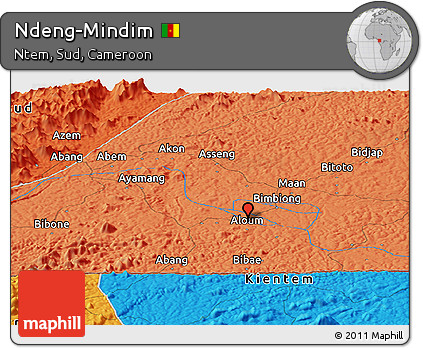 Political Panoramic Map of Ndeng-Mindim