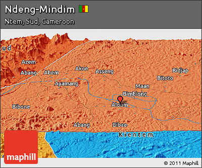 Political Panoramic Map of Ndeng-Mindim