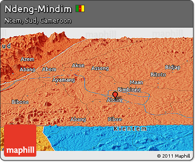 Political Panoramic Map of Ndeng-Mindim
